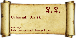 Urbanek Ulrik névjegykártya